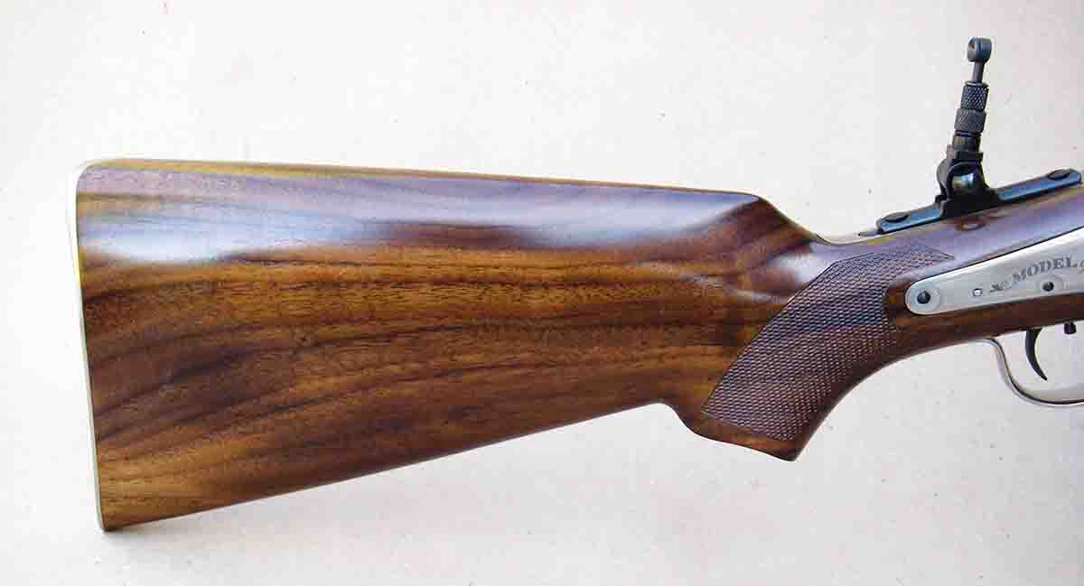 The stock is made from European walnut and is attractive.